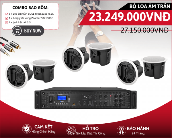 Bộ Loa Âm Trần Bose FS2C Chia 6 Vùng | 6 Loa Nghe Nhạc Nền Hay