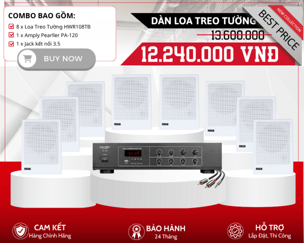 Bộ Loa Nghe Nhạc Nền Pearller | 8 Loa Pearller HWR108TB
