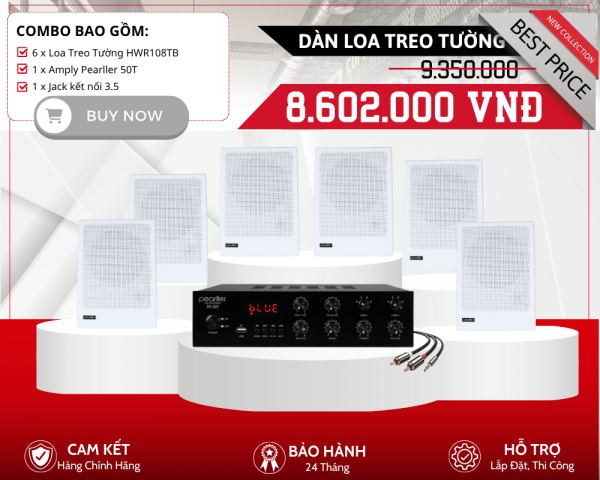 Combo 6 Loa Treo Tường Pearller HWR108TB