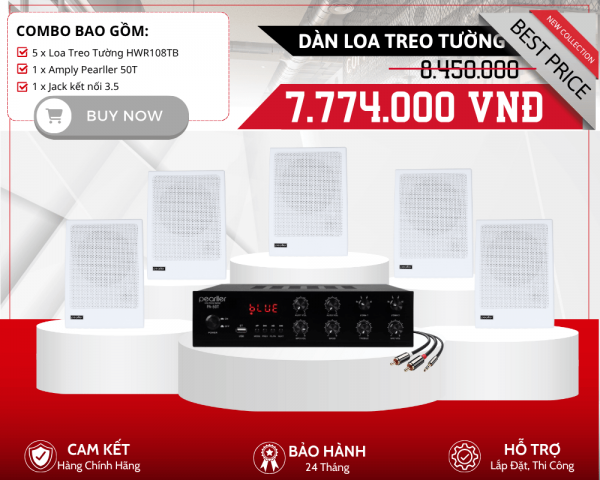 Dàn Loa Nghe Nhạc Nền Thương Mại | 5 Loa Pearller HWR108TB