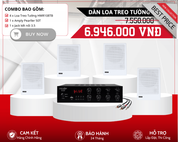 Bộ 4 Loa Nghe Nhạc Pearller HWR108TB | Mức Giá Ưu Đãi