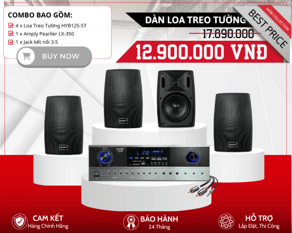 Bộ 4 Loa Nghe Nhạc Thương Mại | Pearller HYB125-5T