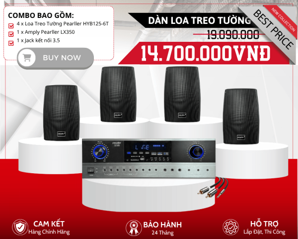 Bộ 4 Loa Treo Tường HYB125-6T | Bộ 4 Loa Giá Tốt