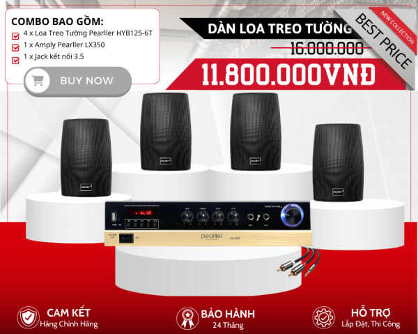 Bộ 4 Loa Nghe Nhạc Nhỏ Gọn | Pearller HYB125-6T