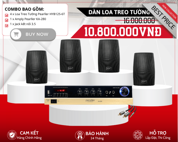 Bộ 4 Loa Nghe Nhạc Nhỏ Gọn | Pearller HYB125-6T