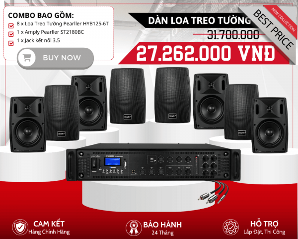 Bộ 8 Loa Treo Tường Pearller HYB125-6T | Nghe Nhạc Chất Lượng Cao