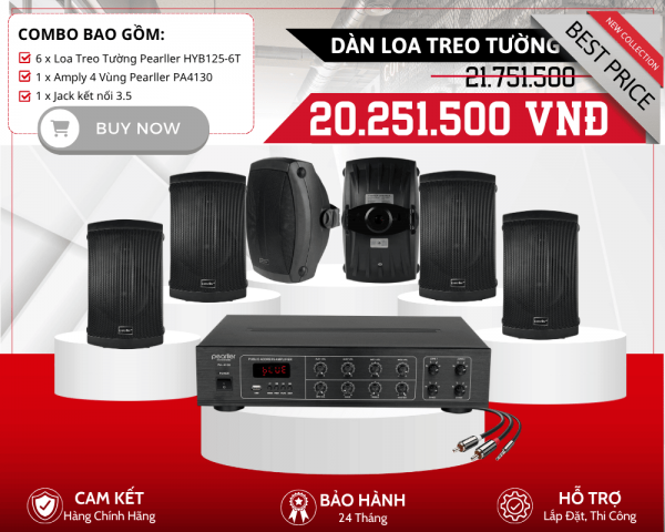 Bộ Loa Phát Nhạc Thương Mại Hay | Bộ 6 Loa Pearller HYB137-6TA