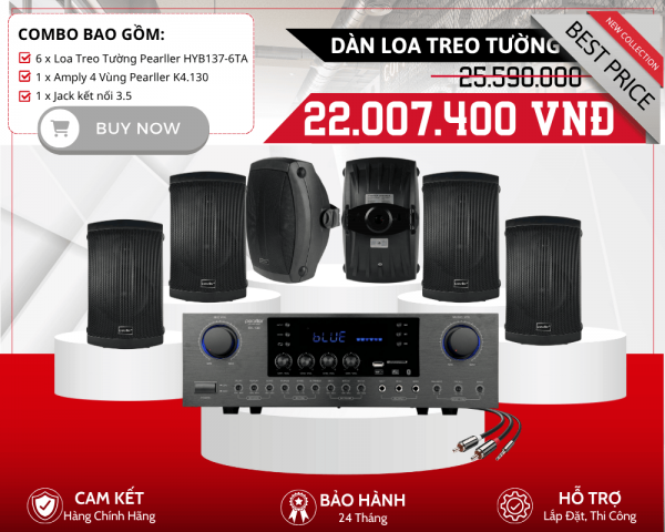 Bộ Loa Phát Nhạc Thương Mại Hay | Bộ 6 Loa Pearller HYB137-6TA