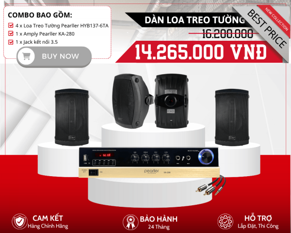 Bộ Loa Sân Vườn Ngoài Trời | Bộ 4 Loa Pearller HYB137-6TA