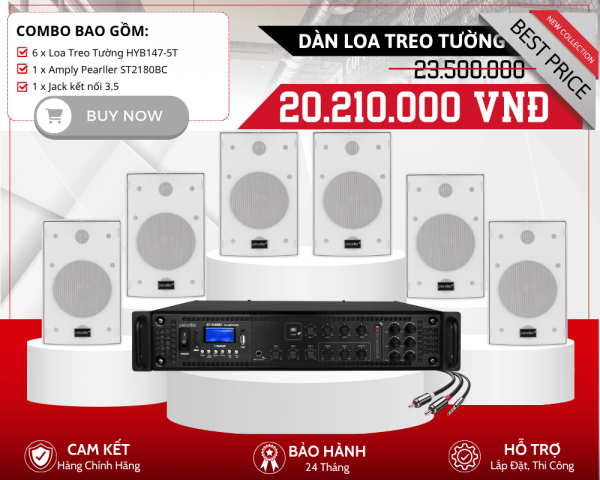 Bộ Loa Treo Tường Mini Pearller Cao Cấp | Pearller HYB147-5T