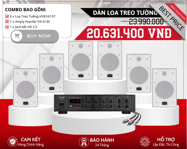 Bộ Loa Nghe Nhạc Treo Tường Giá Tốt | Pearller HYB147-5T