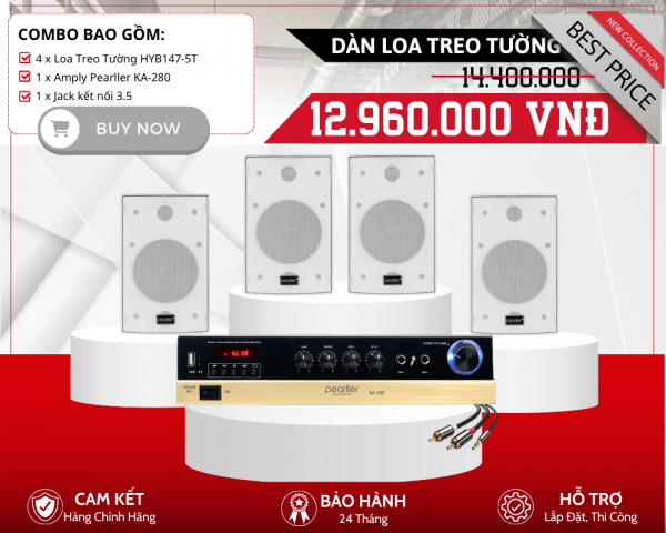 Bộ Loa Mini Nghe Nhạc Hay, Chất Lượng | 4 Loa Pearller HYB147-5T