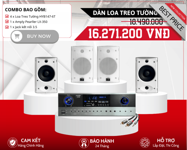 Bộ Loa Nghe Nhạc Treo Tường Chất Lượng Cao | Pearller HYB147-6T