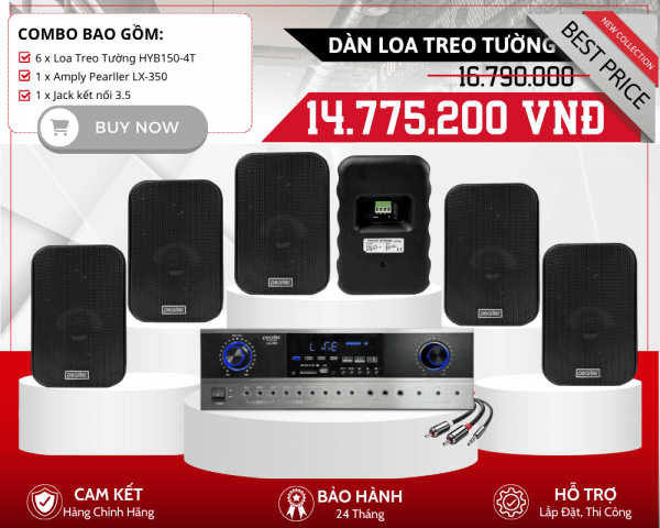 Bộ Loa Treo Tường Giá Rẻ Được Ưa Chuộng | Pearller HYB150-4T