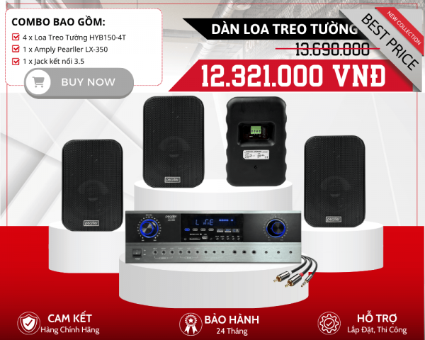 Mẫu Loa Treo Tường Mini HYB150-4T | Bảo Hành 24 Tháng