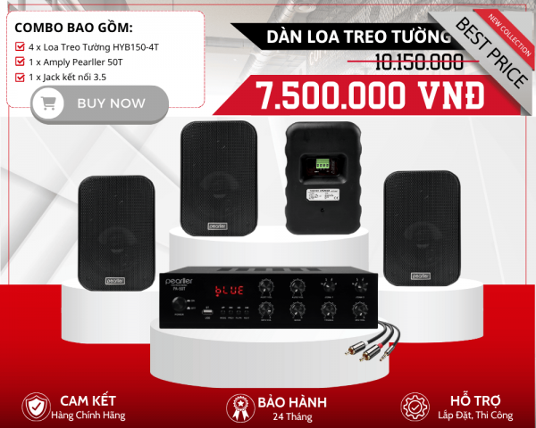 Combo Loa Nghe Nhạc Mini | 4 Loa Pearller HYB150-4T