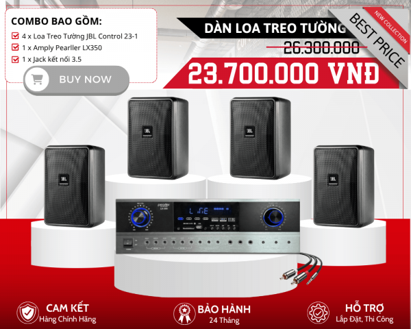Bộ Loa Treo Tường Mini JBL - Bộ 4 Loa JBL Control 23-1