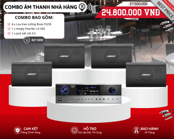 Hệ Thống Loa Bose Mini Nhà Hàng | 4 Loa Bose FS2SE