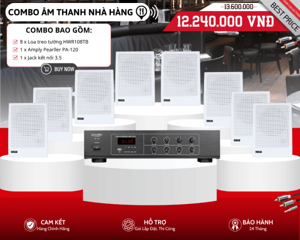 Dàn Loa Nghe Nhạc Nền Cho Nhà Hàng | 8 Loa Pearller HWR108TB
