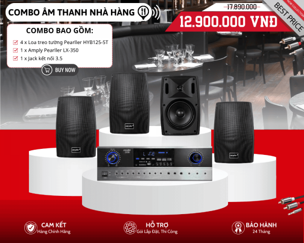 Dàn Loa Cho Nhà Hàng Nhỏ Pearller HYB125-5T | Nghe Nhạc Hay