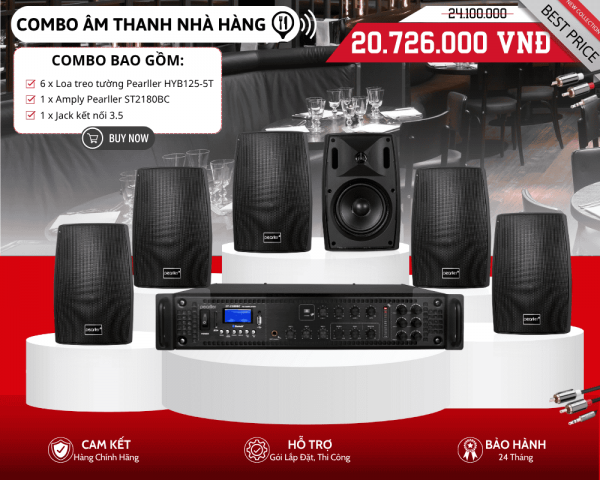 Loa Treo Tường Mini Cho Nhà Hàng HYB125-5T | Nhỏ Gọn, Hiện Đại