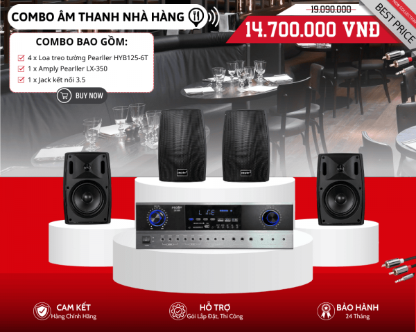 Dàn Loa Nghe Nhạc Hay Cho Nhà Hàng Pearller HYB125-6T
