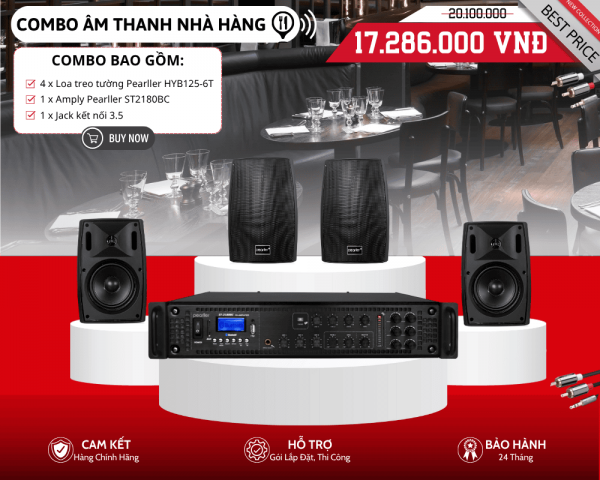 Bộ Loa Pearller Cho Nhà Hàng HYB125-6T | Phân 6 Vùng Âm Thanh