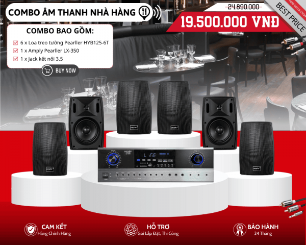 Pearller HYB125-6T | Bộ Loa Cho Nhà Hàng, Quán Ăn