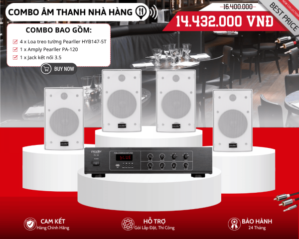 Bộ Loa Nhỏ Cho Nhà Hàng Nghe Nhạc Hay | Pearller HYB147-5T