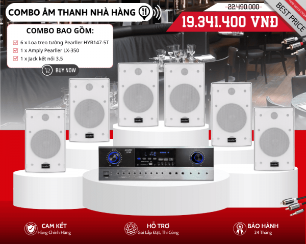 Loa Mini Phát Nhạc Nền Cho Nhà Hàng | 6 Loa Pearller HYB147-5T