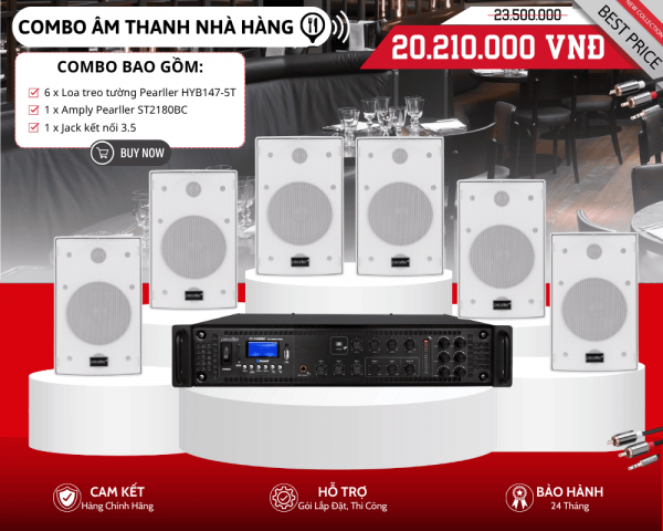Bộ Loa Nghe Nhạc Nhỏ Gọn Cho Nhà Hàng | 6 Loa Pearller HYB147-5T