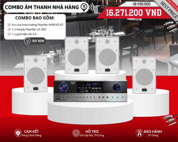 Loa Treo Tường Cho Nhà Hàng Pearller HYB147-6T | Âm Thanh Chất Lượng Cao