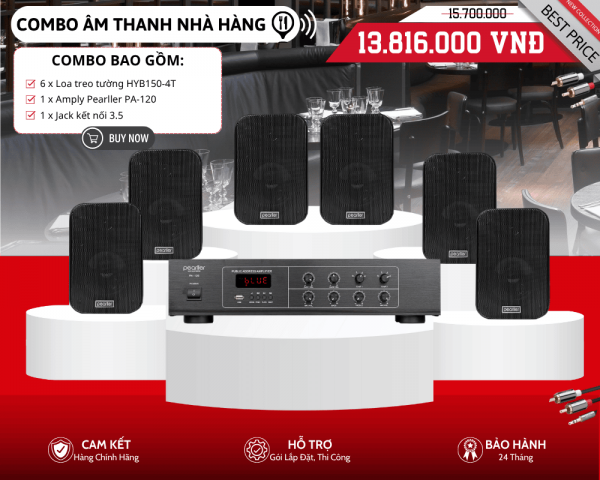 Loa Mini Treo Tường Cho Nhà Hàng | 6 Loa Pearller HYB150-4T
