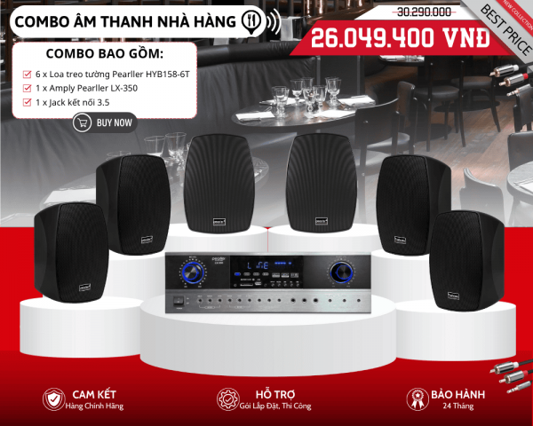 Dàn Loa Nghe Nhạc Hay Cho Nhà Hàng | 6 Loa Pearller HYB158-6T