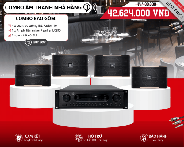 Dàn Loa Nghe Nhạc Cho Nhà Hàng | 4 Loa JBL Pasion 10