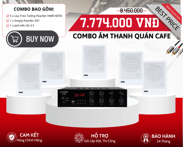 Trọn Bộ Loa Pearller Nghe Nhạc Nền Cho Quán Cafe | 5 Loa HWR108TB