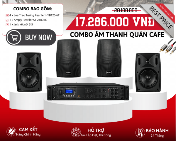 Dàn Âm Thanh Quán Cafe Công Nghệ Anh Quốc | 4 Loa Pearller HYB125-6T