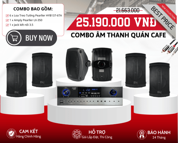 Bộ 6 Loa Nghe Nhạc Sân Vườn Cho Quán Cafe | Pearller HYB137-6TA