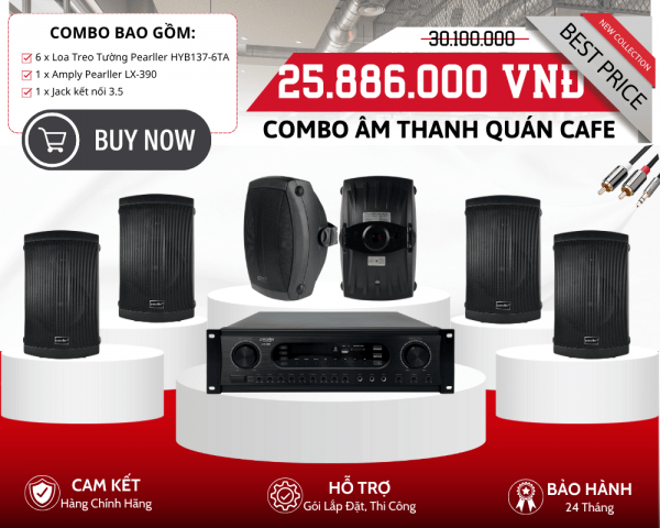 Dàn Loa Cho Quán Cafe Sân Vườn HYB137-6TA | Chống Nước Chuẩn IP65