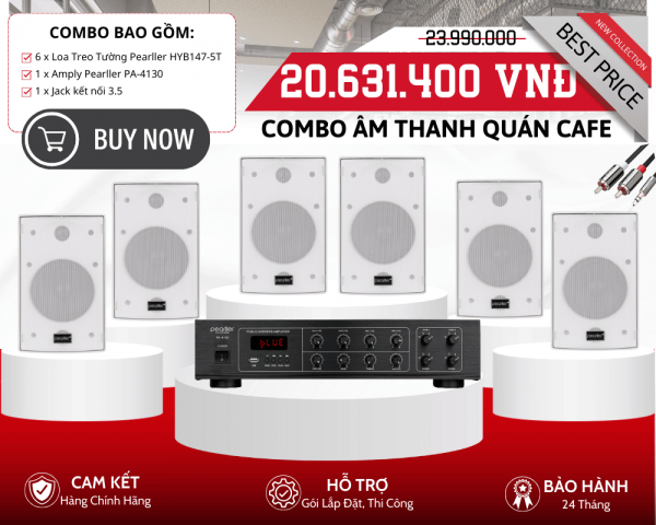 Bộ Loa Treo Tường Cho Quán Cafe Chất Lượng Cao | Pearller HYB147-5T