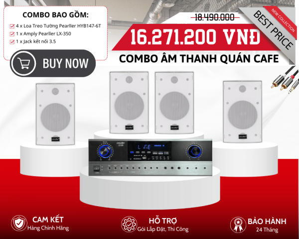 Hệ Thống Loa Treo Tường Cho Quán Cafe | 4 Loa Pearller HYB147-6T