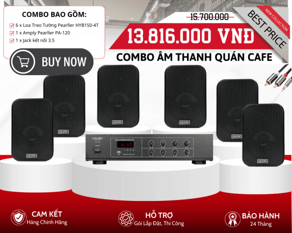 Loa Mini Treo Tường Cho Quán Cafe  | 6 Loa Pearller HYB150-4T