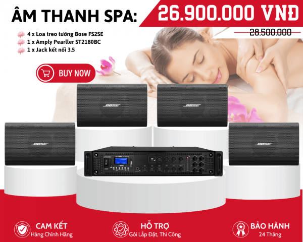 Bộ Loa Treo Tường Cao Cấp Cho Spa | 4 Loa Bose FS2SE