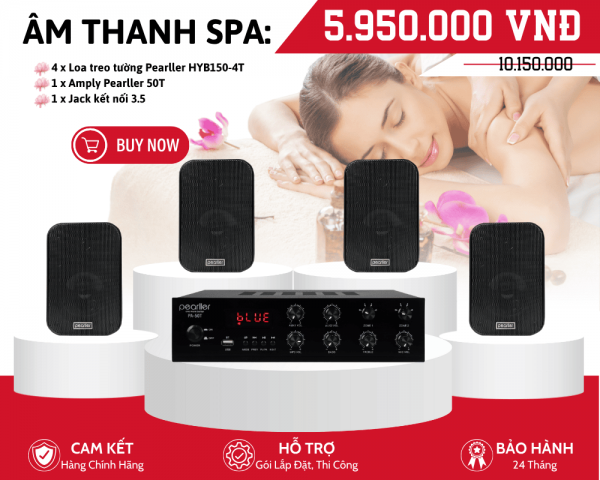 Bộ Loa Mini Nghe Nhạc Cho Spa | 4 Loa Pearller HYB150-4T