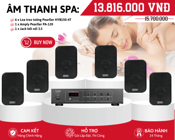 Bộ Loa Nghe Nhạc Nhỏ Gọn Cho Spa | 6 Loa Pearller HYB150-4T