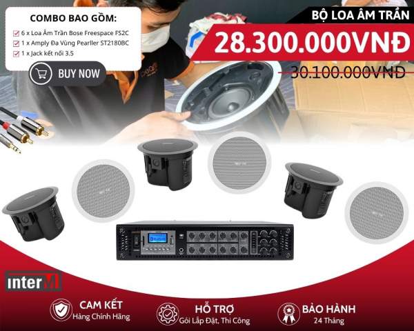 Bộ Loa Âm Trần Bose FS2C Chia 6 Vùng | 6 Loa Nghe Nhạc Nền Hay