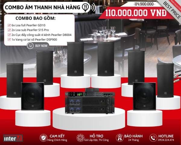 Dàn âm thanh công suất lớn cho nhà hàng Pearller GD10