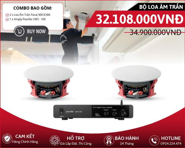 Thiết kế hệ thống loa âm trần nghe nhạc hay - Focal 300 ICW6
