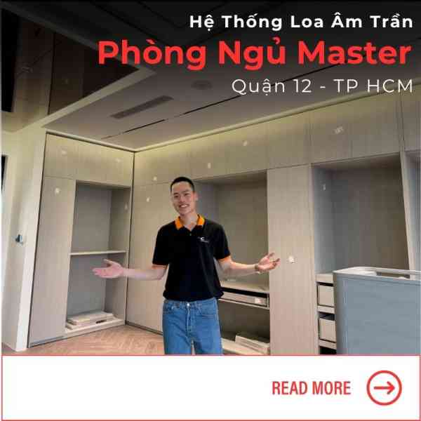 Bộ loa nghe nhạc phòng ngủ nhà anh Tuấn tại Quận 12