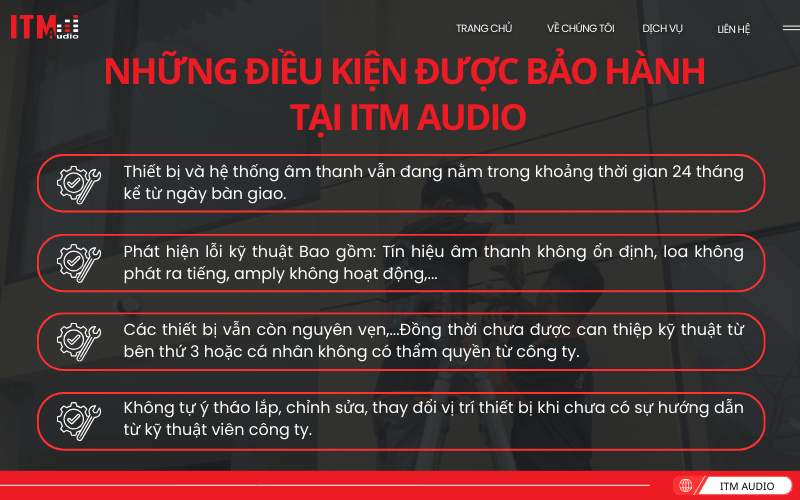 chinh sach bao hanh ITM audio